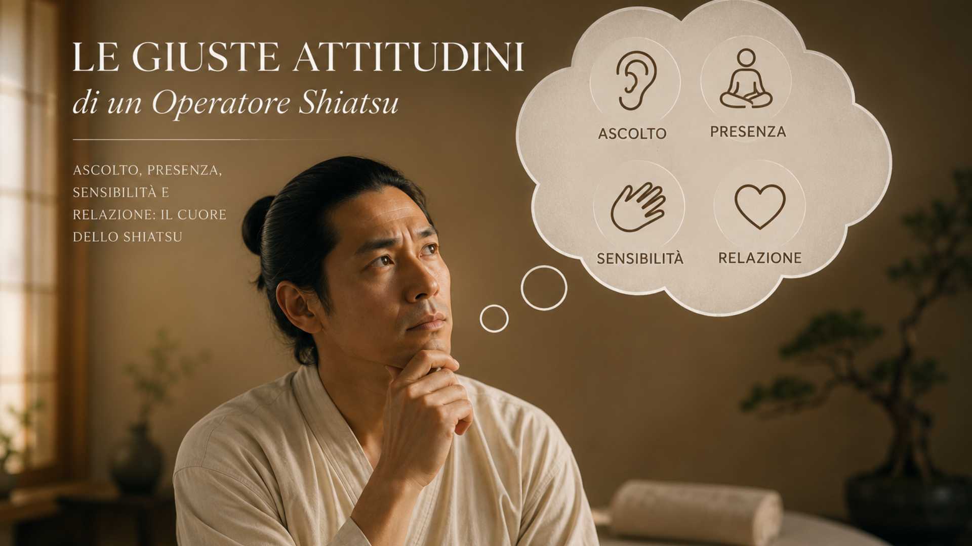 Operatore Shiatsu in ascolto durante un trattamento