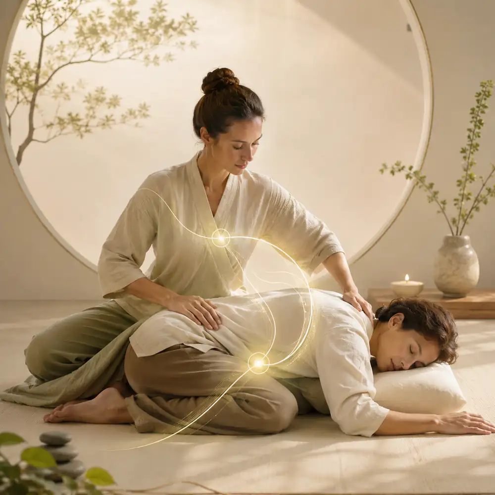 Immagine simbolica della relazione tra tori e uke nella pratica Shiatsu